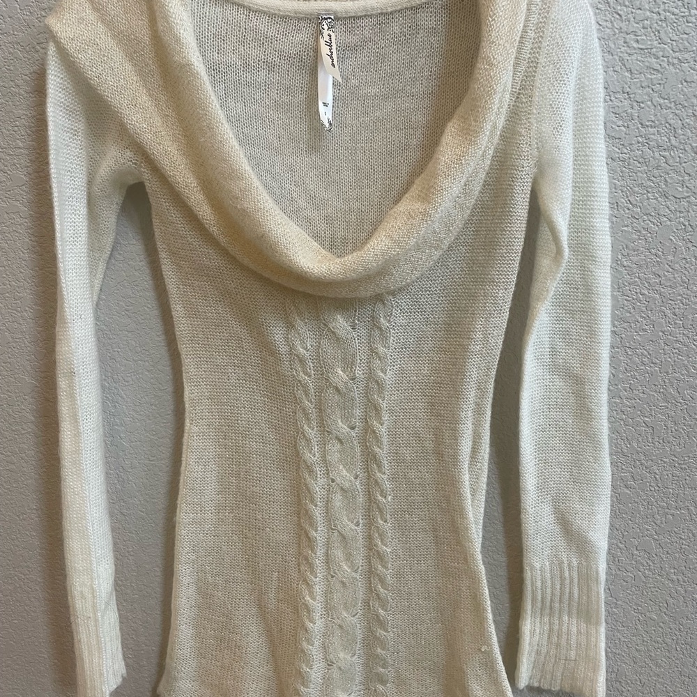 Anchor Blue off shoulder sweater